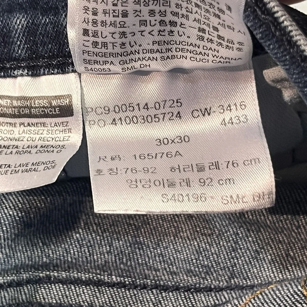 Levis 514 Straight Fit Jeans Mens 30x30 Blue Medium Dark Wash 5 Pocket Denim‎